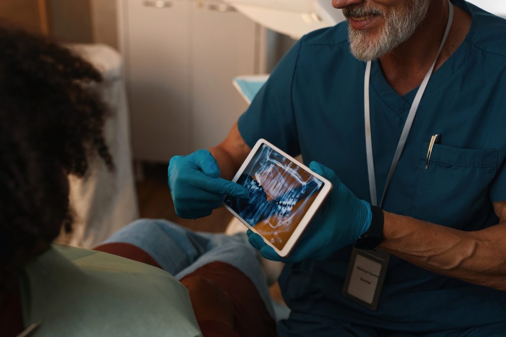 Discussing medical images with patient